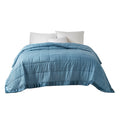 Oversized Down Alternative Blanket With Satin Trim Slate Blue Polyester