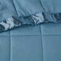 Oversized Down Alternative Blanket With Satin Trim Slate Blue Polyester