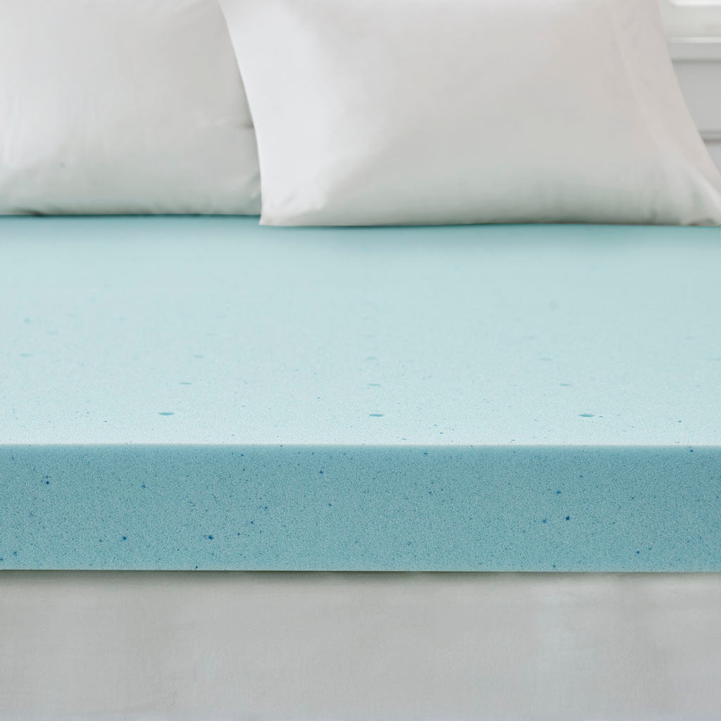 Hypoallergenic 3" Cooling Gel Memory Foam Mattress Topper With Removable Cooling Cover White Polyester