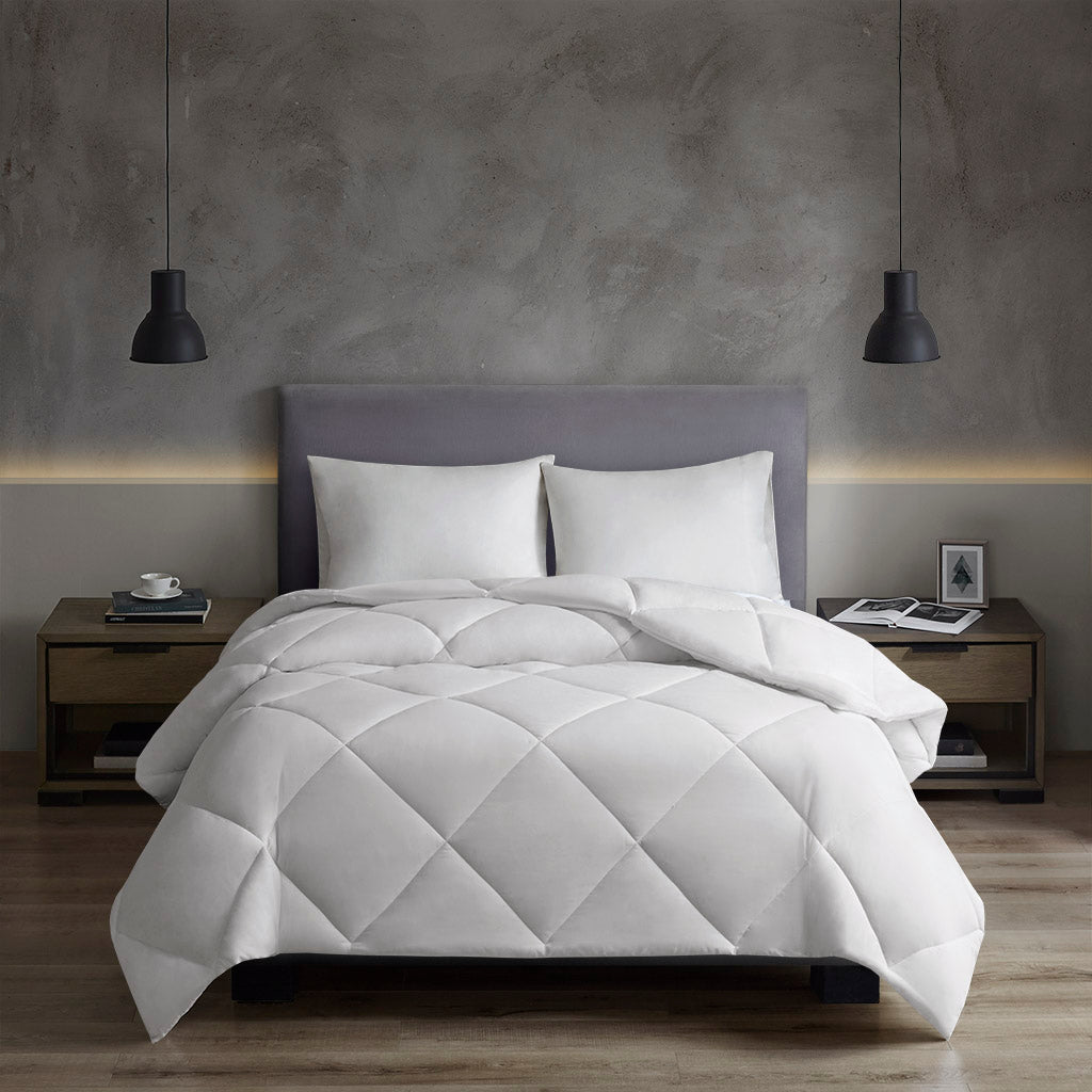 Oversized Down Alt Comforter With Heiq Smart Temp Treatment White King Cal King White Polyester