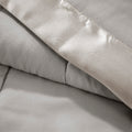 Lightweight Down Alternative Blanket With Satin Trim Grey Polyester