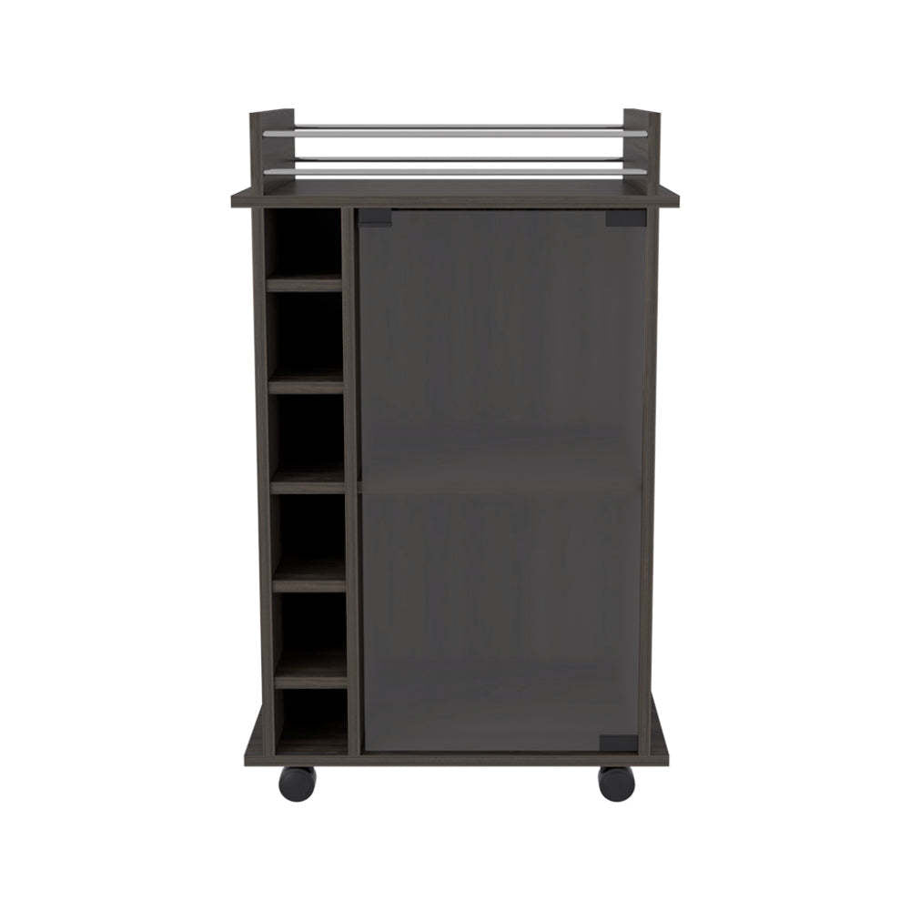 Cabrillo 4 Shelf 2 Piece Living Room Set, Coffee Table And Bar Cabinet Black And Espresso Black Mdf
