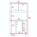 Ralston 7 Shelf 4 Door 2 Piece Kitchen Set, Kitchen Island And Pantry Cabinet White And Light Oak White Mdf