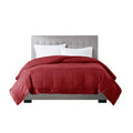 Lightweight Down Alternative Blanket With Satin Trim Burgundy Polyester