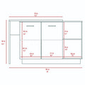 Dorchester 6 Shelf 6 Door 2 Piece Kitchen Set, Kitchen Island And Pantry Cabinet White And Light Oak White Mdf