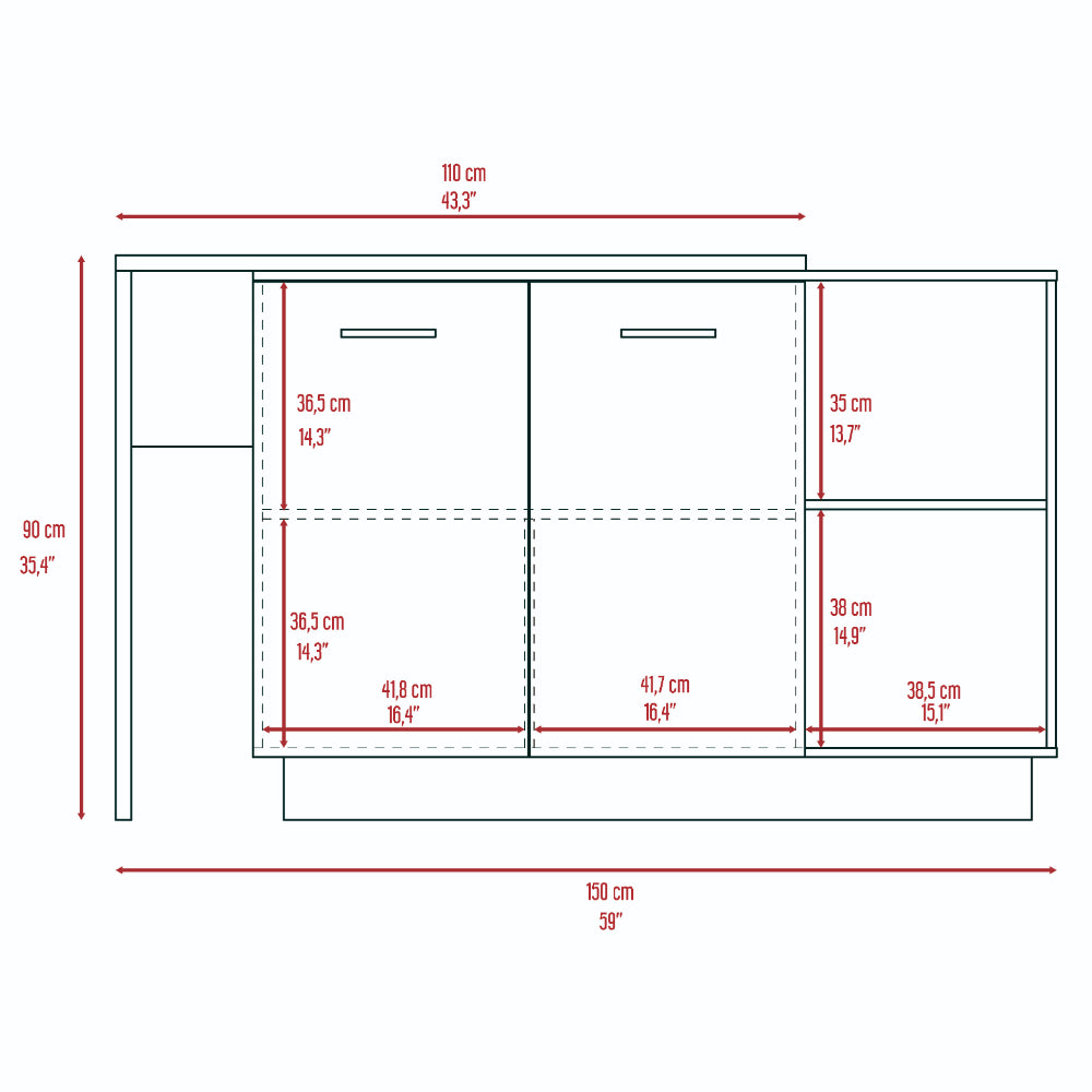 Dorchester 6 Shelf 6 Door 2 Piece Kitchen Set, Kitchen Island And Pantry Cabinet White And Light Oak White Mdf