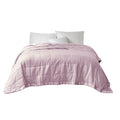 Oversized Down Alternative Blanket With Satin Trim Lilac Polyester