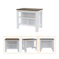 Ralston 7 Shelf 4 Door 2 Piece Kitchen Set, Kitchen Island And Pantry Cabinet White And Walnut White Mdf
