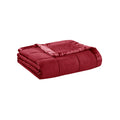 Lightweight Down Alternative Blanket With Satin Trim Burgundy Polyester