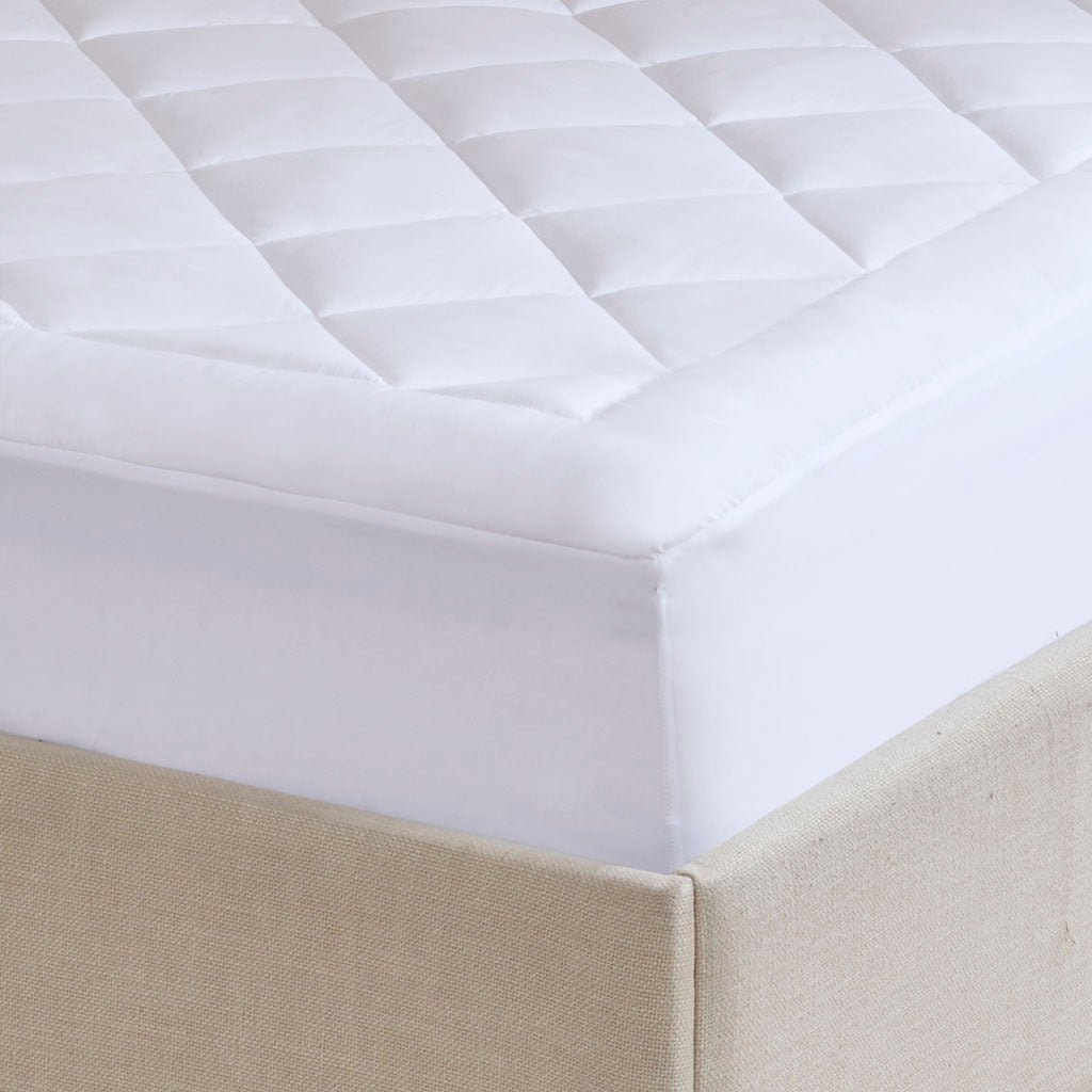 Deep Pocket Waterproof Mattress Pad White Microfiber