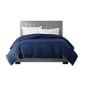 Lightweight Down Alternative Blanket With Satin Trim Navy Polyester