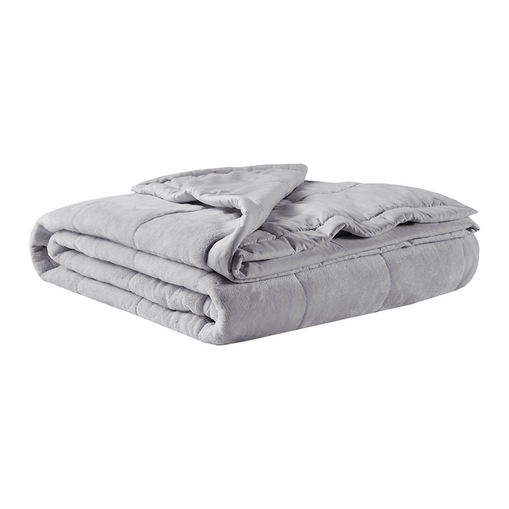 Reversible Heiq Smart Temperature Down Alternative Blanket Grey Microfiber