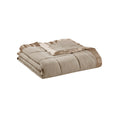 Lightweight Down Alternative Blanket With Satin Trim Brown Polyester