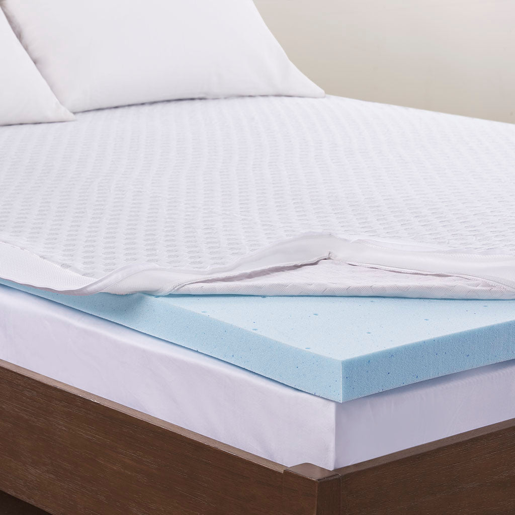 All Season Reversible Hypoallergenic Cooling Mattress Topper White Polyester