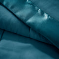 Lightweight Down Alternative Blanket With Satin Trim Teal Polyester