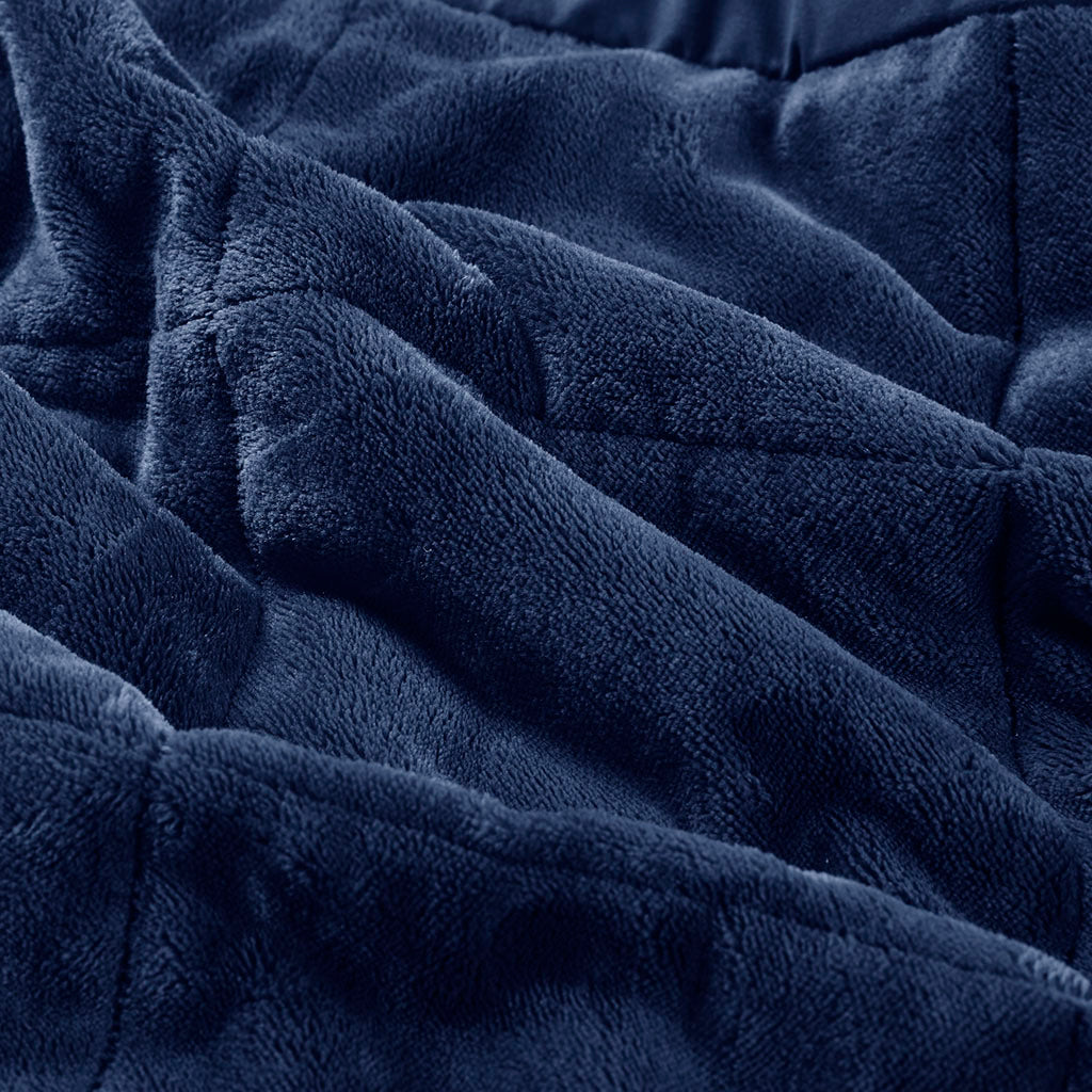 Reversible Heiq Smart Temperature Down Alternative Blanket Navy Microfiber