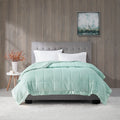 Lightweight Down Alternative Blanket With Satin Trim Seafoam Polyester