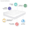 Overfilled Plush Hypoallergenic Down Alternative Waterproof Mattress Pad White Polyester