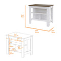 Ralston 7 Shelf 4 Door 2 Piece Kitchen Set, Kitchen Island And Pantry Cabinet White And Walnut White Mdf