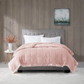 Lightweight Down Alternative Blanket With Satin Trim Blush Polyester