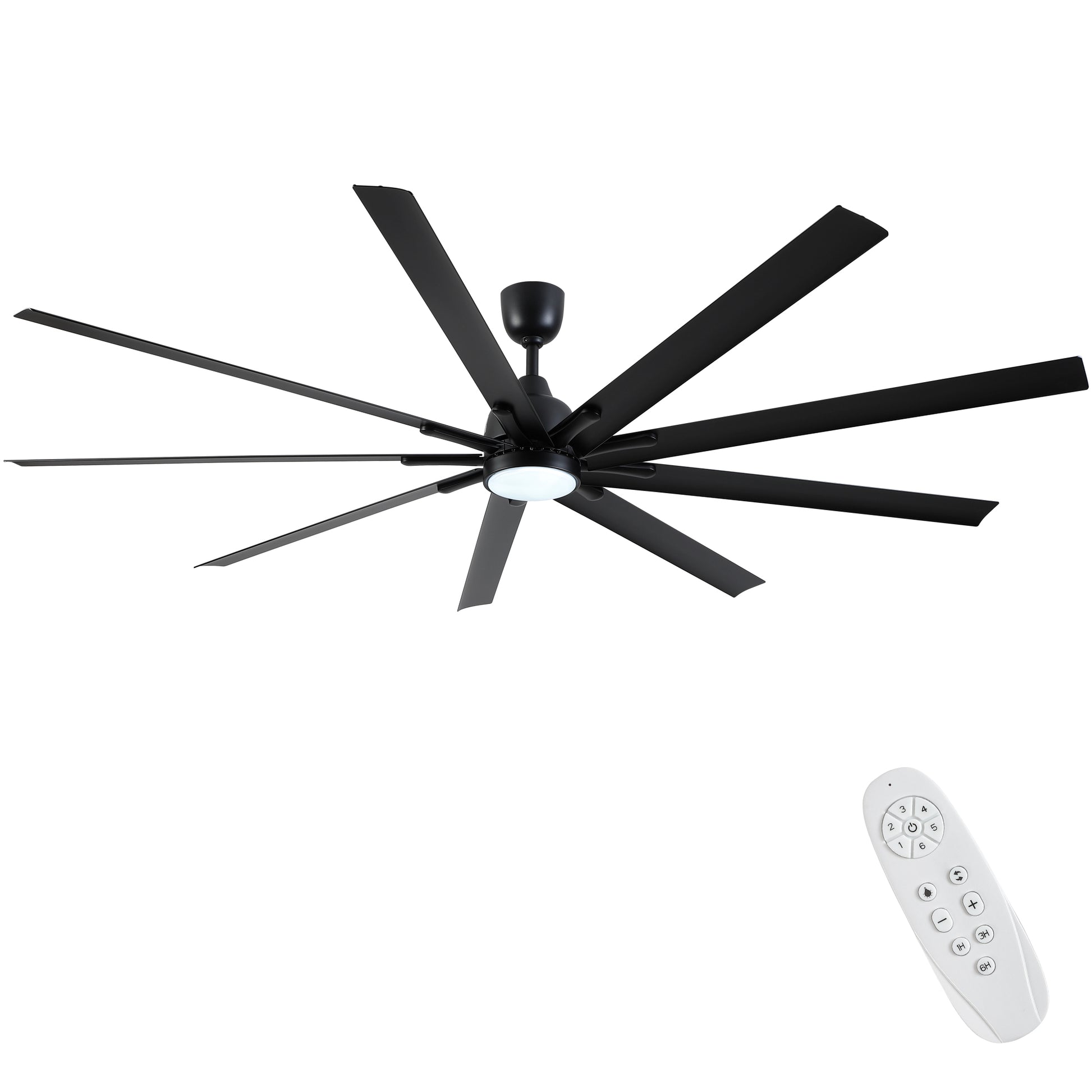 84 In Super Large Black Ceiling Fan With Remote Control Black Aluminium