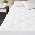 300 Thread Count Cotton Sateen Waterproof Mattress Pad White Cotton