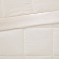 Oversized Down Alternative Blanket With Satin Trim Ivory Polyester