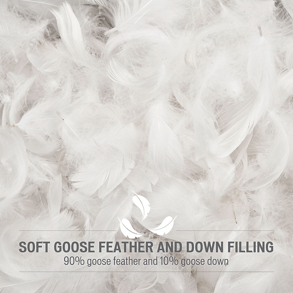 Goose Feather And Down Filling All Seasons Blanket White Microfiber