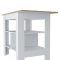 Adeline 3 Shelf Kitchen Island White And Macadamia White Mdf