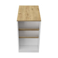 Desoto Wine Storage Pedestal Kitchen Island White And Macadamia White Mdf