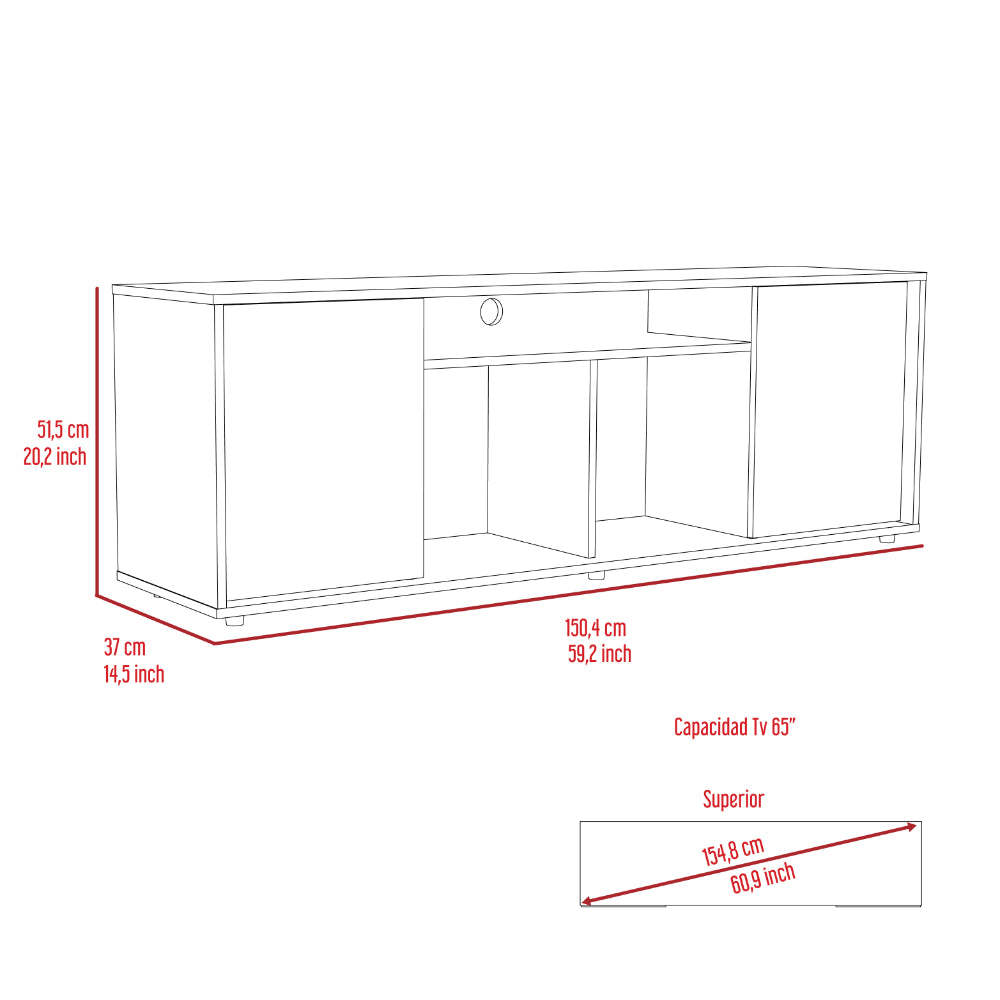 Capistrano 7 Shelf 4 Door 2 Piece Living Room Set, Tv Stand And Bar Cabinet Black And Espresso Black Mdf