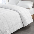 Goose Feather And Down Filling All Seasons Blanket White Microfiber