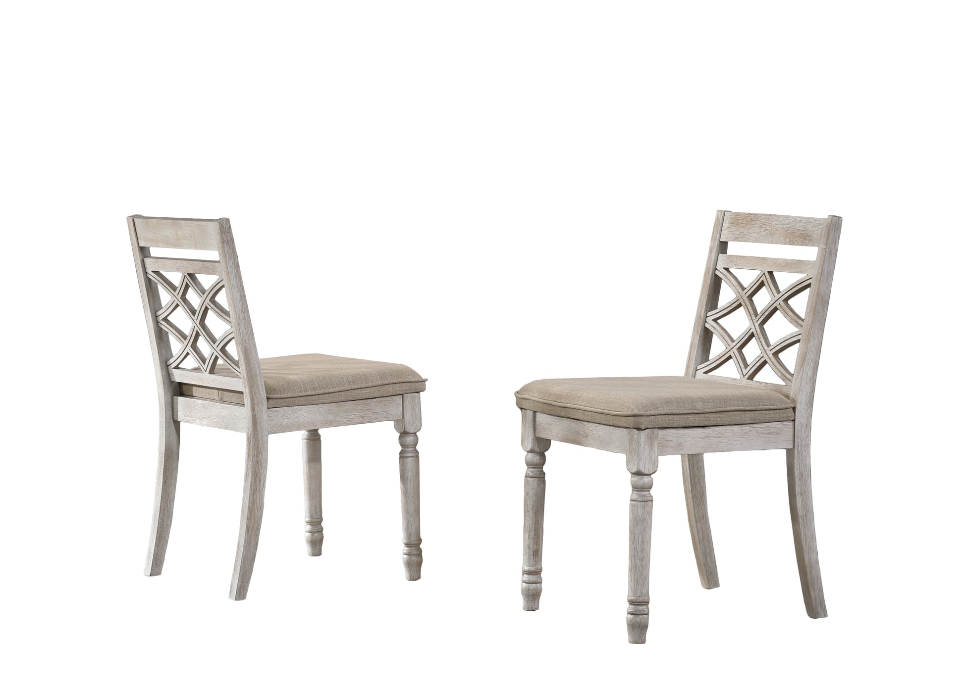 Havanna Set Of 2 Off White 19" Wide Contemporary Fabric Chair With Cushion Off White Solid Wood Mdf