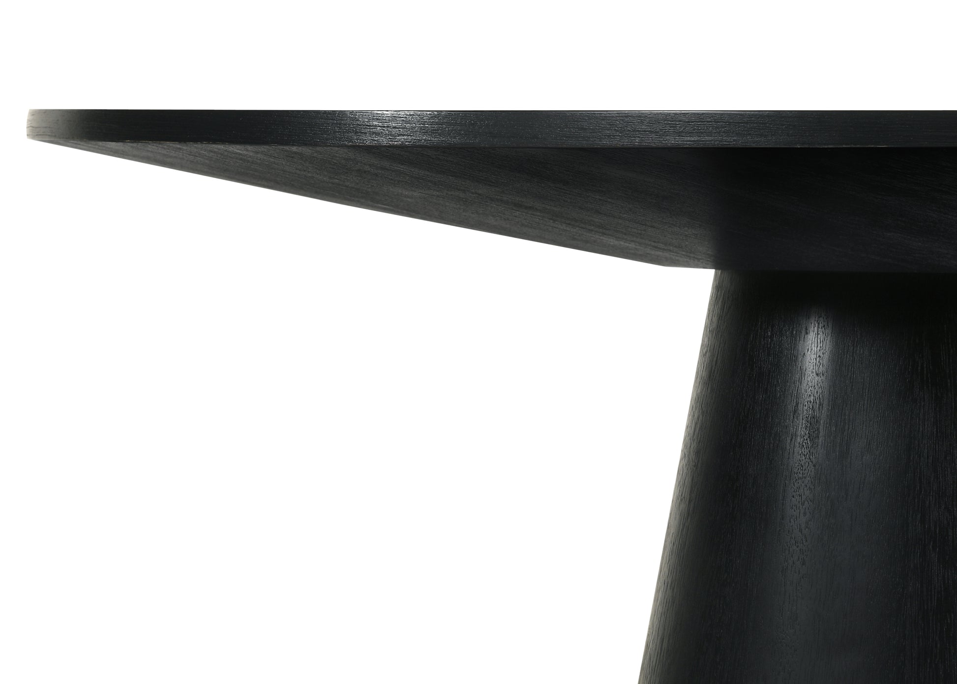 Jasper Ebony Black 5 Piece 59" Wide Contemporary Round Dining Table Set With Beige Fabric Chairs Walnut Solid Wood Mdf