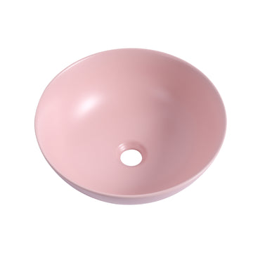 Ceramic Countertop Art Wash Basin, Vessel Sink Matt Light Pink Pink Ceramic