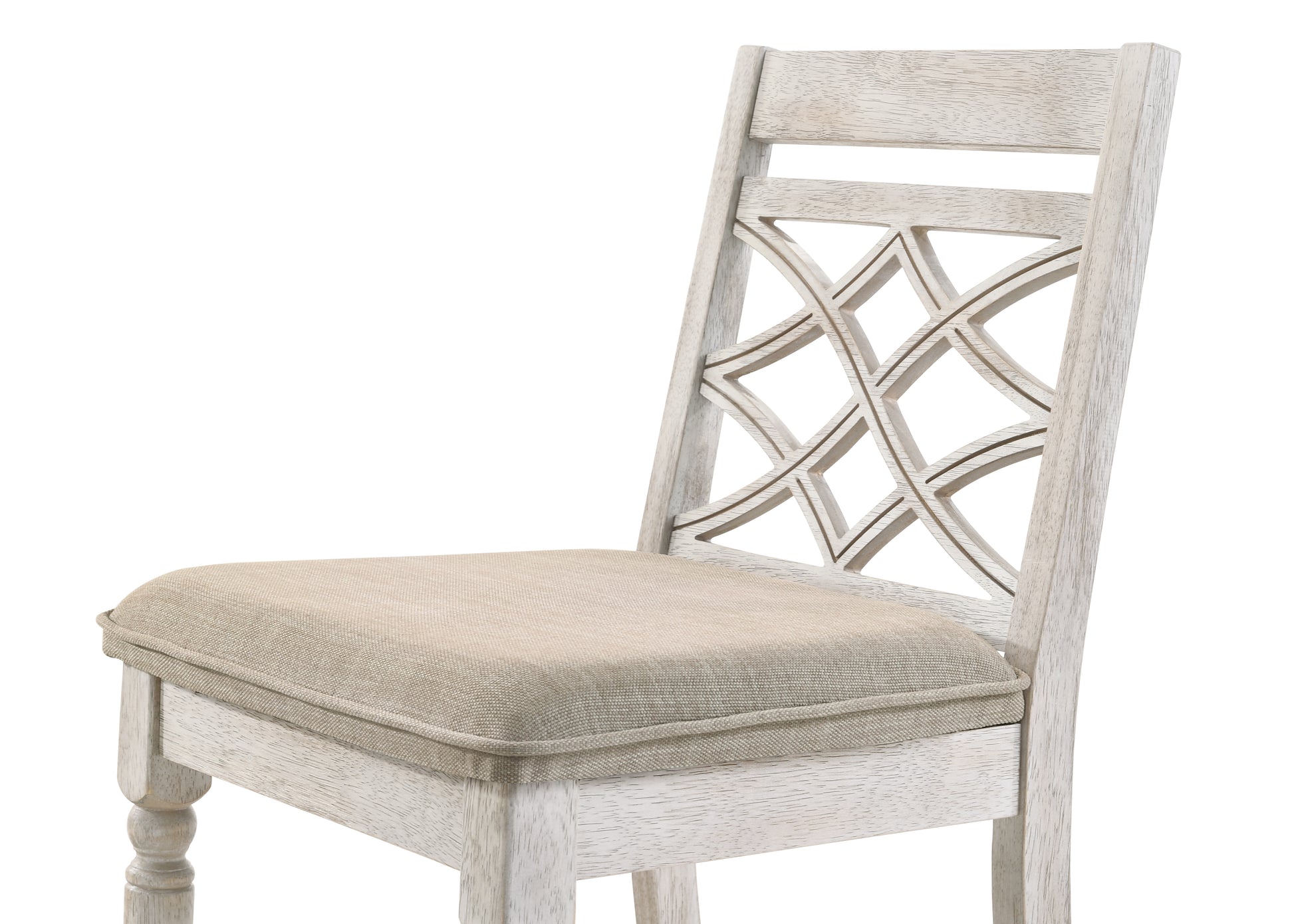 Havanna Set Of 2 Off White 19" Wide Contemporary Fabric Chair With Cushion Off White Solid Wood Mdf