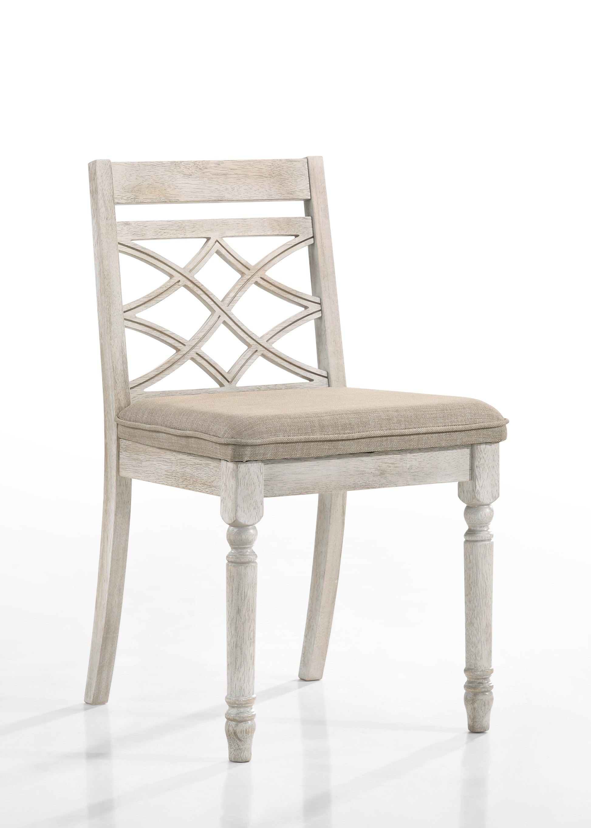 Havanna Set Of 2 Off White 19" Wide Contemporary Fabric Chair With Cushion Off White Solid Wood Mdf