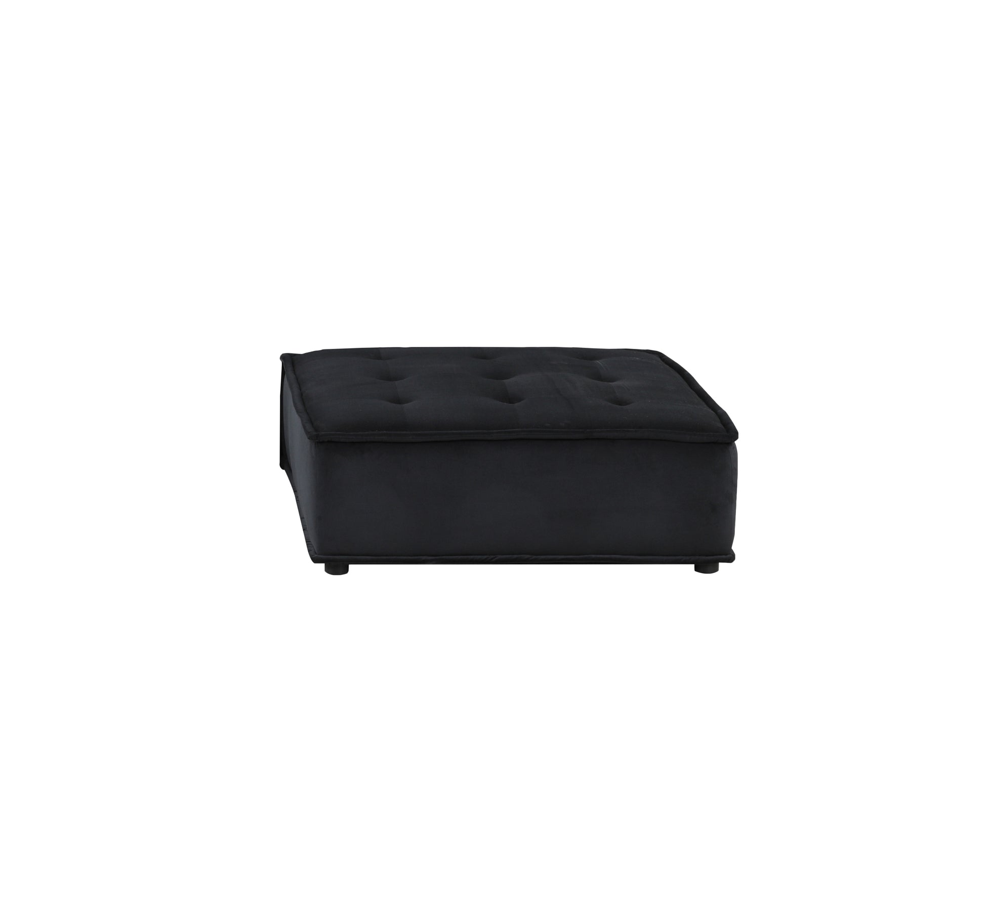 Anna 160" Black Velvet 6 Seater U Shape Modular Sectional Sofa Black Velvet