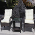 Outdoor Patio Furniture Sets 3 Piece Conversation Set Wicker Ratten Sectional Sofa With Seat Cushions Beige Cushion Brown Rattan