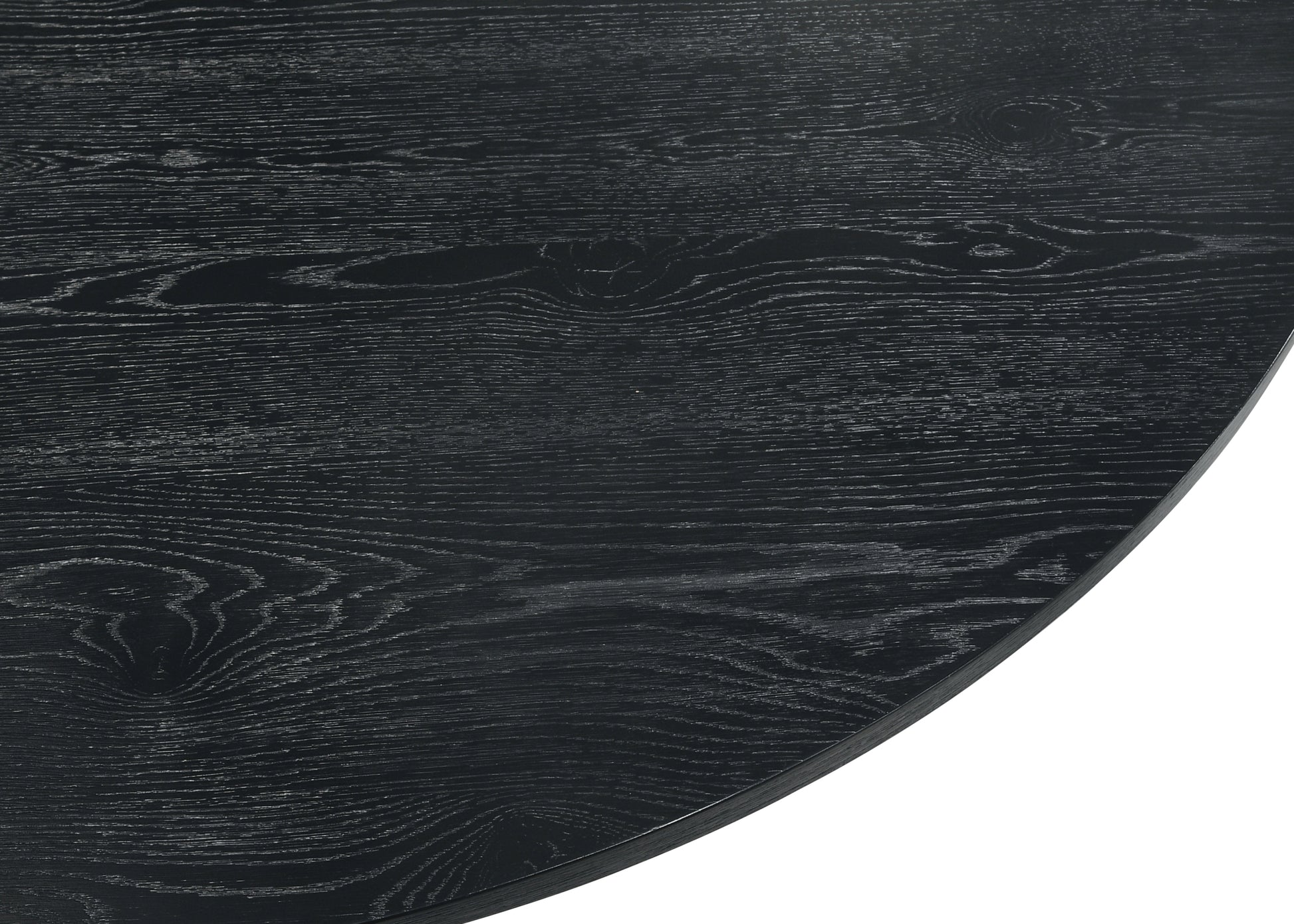 Jasper Ebony Black 5 Piece 59" Wide Contemporary Round Dining Table Set With Beige Fabric Chairs Walnut Solid Wood Mdf