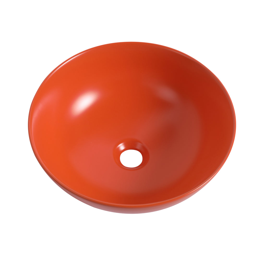 Ceramic Countertop Art Wash Basin, Vessel Sink Matt Hermes Orange Orange Ceramic