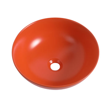 Ceramic Countertop Art Wash Basin, Vessel Sink Matt Hermes Orange Orange Ceramic