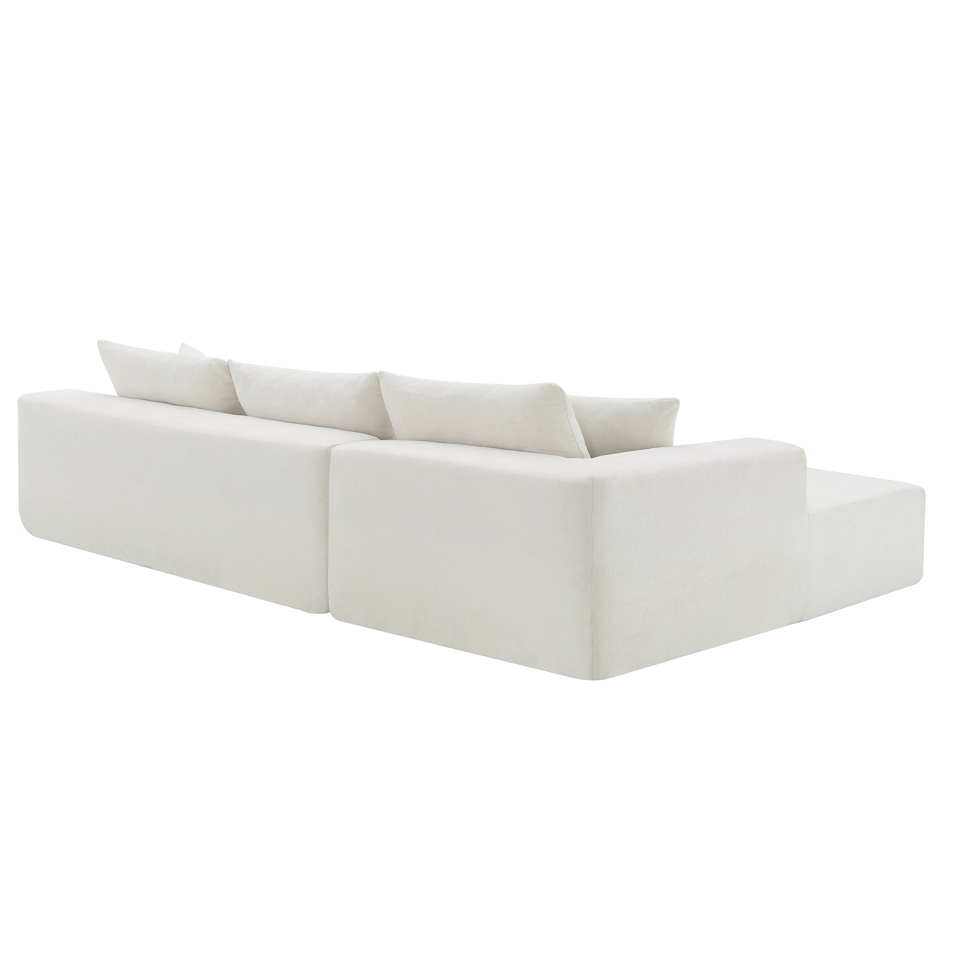 109*68" Modular Sectional Living Room Sofa Set, Modern Minimalist Style Couch, Upholstered Sleeper Sofa For Living Room, Bedroom, Salon, 2 Pc Free Combination, L Shape, Cream Cream Foam Chenille 4 Seat