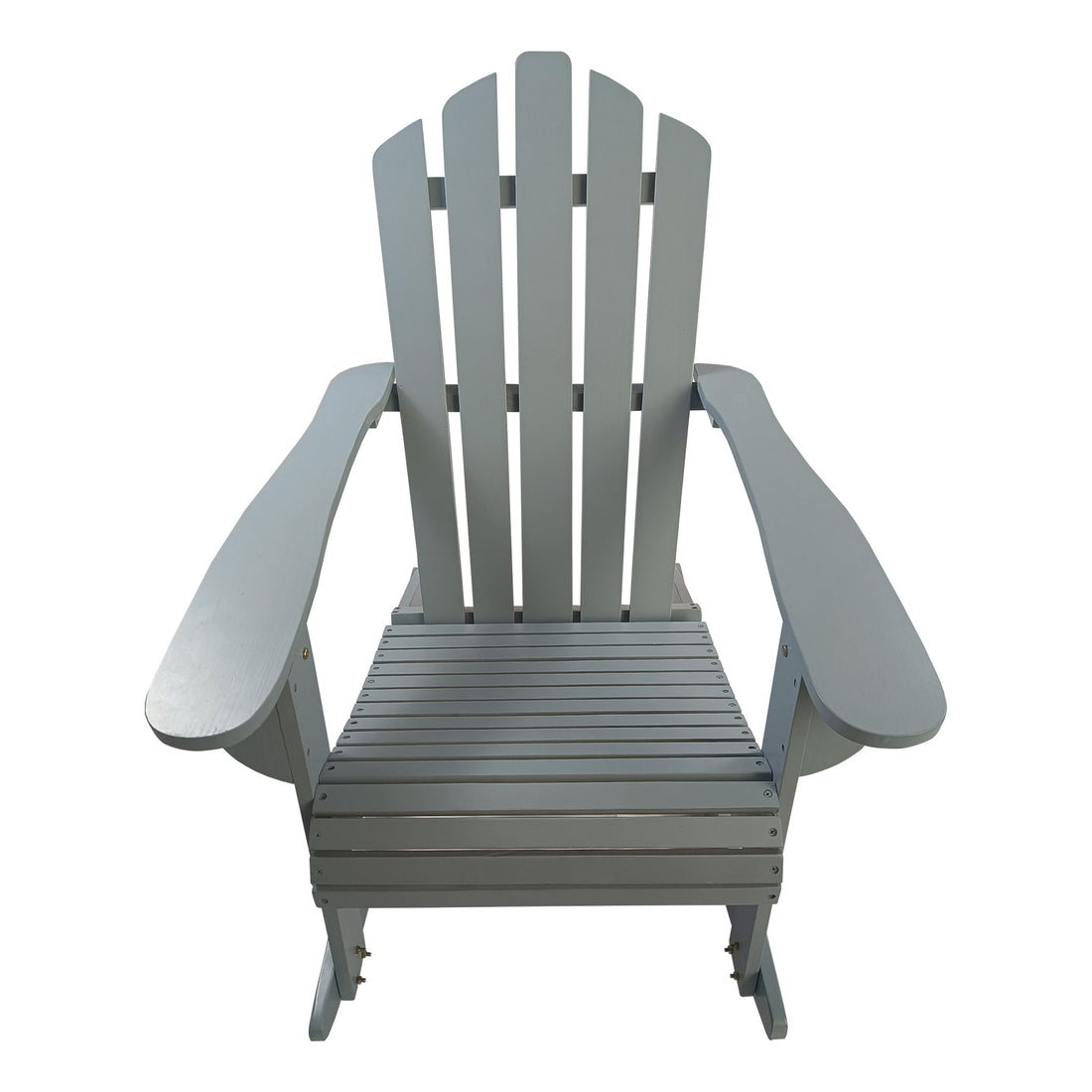 Reclining Wooden Outdoor Rocking Adirondack Chair,Walnut Grey Solid Wood