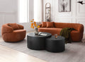 360 Swivel Mid Century Modern Curved Sofa, 1 Seat Cloud Couch Boucle Sofa Fabric Couch, Orange Orange Upholstered