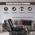 Recliner Chair Heating Massage For Living Room With Rocking Function And Side Pocket Brown Brown Soft Foam Polyester