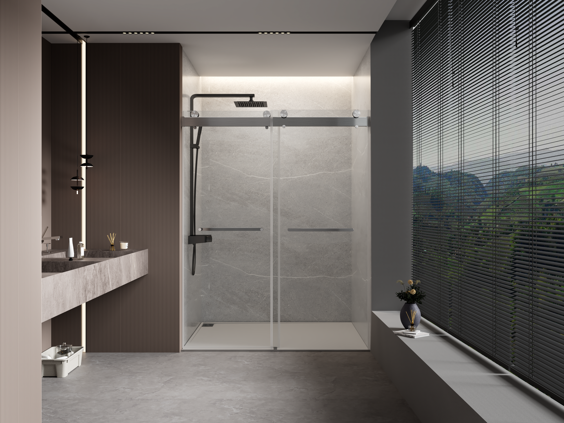 44 To 48 In. W X 76 In. H Double Sliding Frameless Soft Close Shower Door With Premium 3 8 Inch 10Mm Thick Tampered Glass And Easy Cleaning Coating, Stainless Steel In Brushed Nickel 23D02 48Bn Brushed Nickel Stainless Steel Tempered Glass