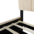 Queen Size Velvet Upholstered Platform Bed With 2 Drawers And 1 Twin Xl Trundle Beige Beige Upholstered