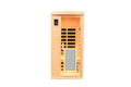 Low Emf Front Door With Heating Panel One People Hemlock Far Infrared Indoor Sauna Room Natural Wood Wood Stainless Steel Glass