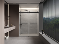 Frameless Double Sliding Shower Door Track Matte Black 22D01P06 Mb Matte Black Stainless Steel